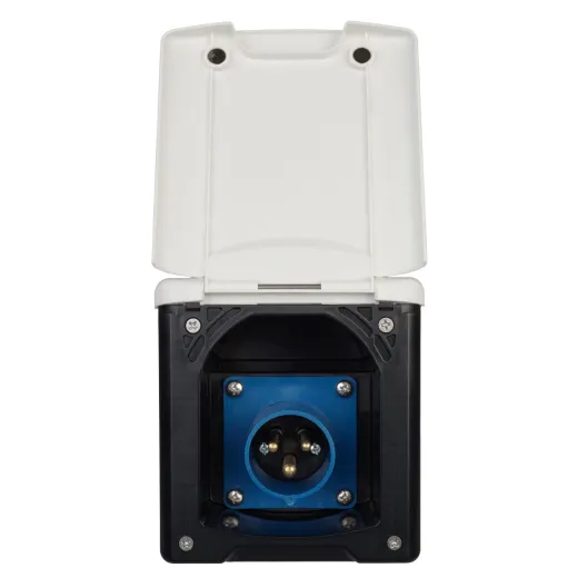 WATTSTUNDE® CEE-Einbausteckdose Weiß mit Magnetklappe, 16 A