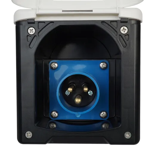 WATTSTUNDE® CEE-Einbausteckdose Weiß mit Magnetklappe, 16 A