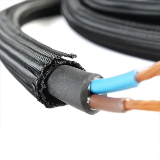 WATTSTUNDE® Geflechtsschlauch offen 19 mm schwarz 5 Meter