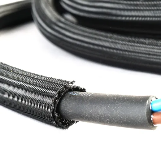 WATTSTUNDE® Geflechtsschlauch offen 19 mm schwarz 5 Meter