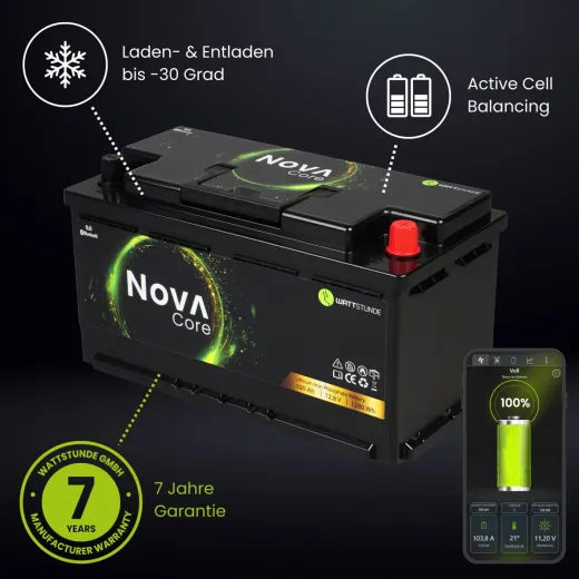 WATTSTUNDE® NOVA Core 100 Ah Batterie LiFePO4