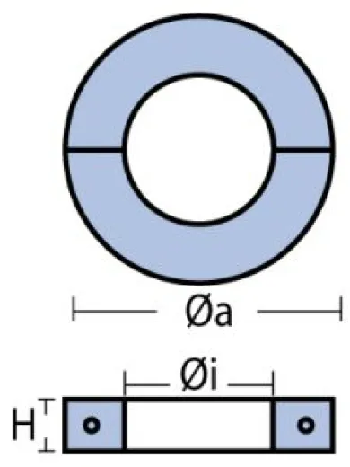 Wellen-Zinkanode "Ring" ca.281g Ø20mm