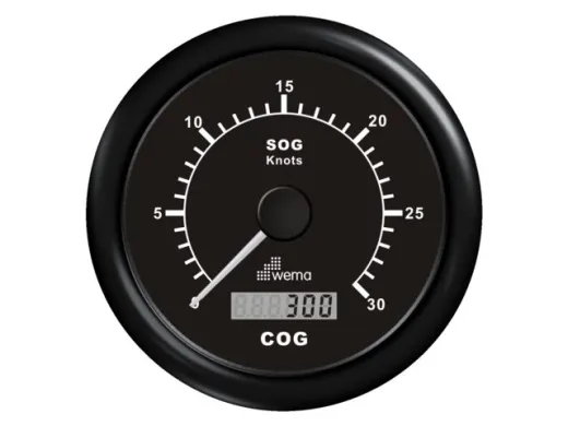 Wema GPS-Speedometer 0-30 knots schwarz