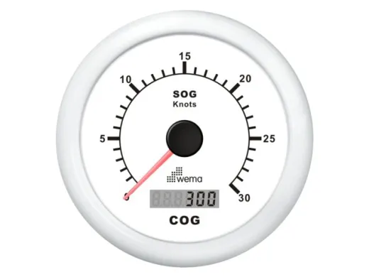 Wema GPS-Speedometer 0-30 knots weiß