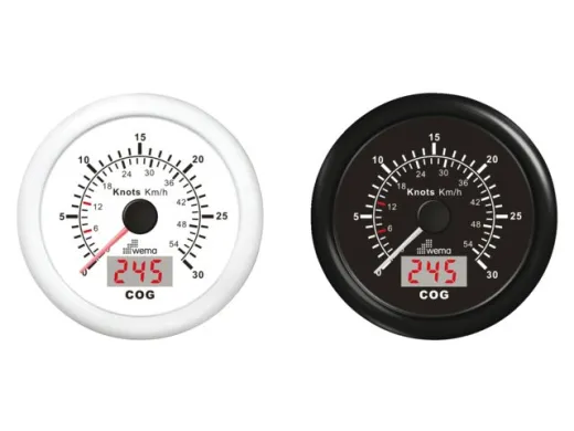 Wema GPS-Speedometer Analog weiß 60kn/110km