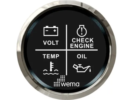Wema Silber-Serie Anzeige Alarm 4xLED schwarz