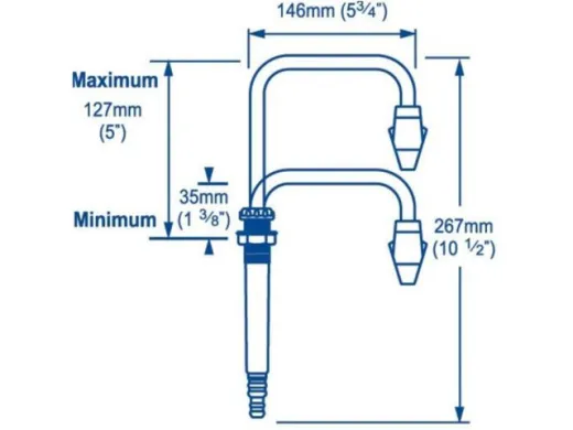 Whale FT1160 Teleskop Auslaufhahn mit Ein/Aus