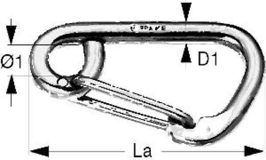 WICHARD Karabinerhaken asymmetrisch 170mm gr.Öffn.