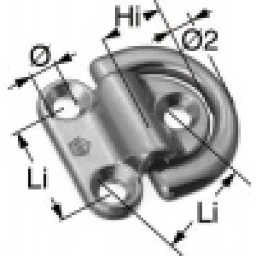 WICHARD klappb. Decksauge mit 10mm-Bügel