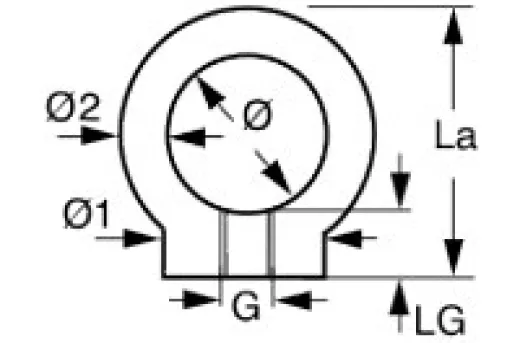 WICHARD Ringmutter M12 x 22 mm Durchmesser