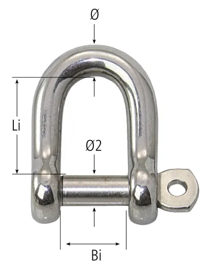 WICHARD-Schäkel geschmiedet D-Form LANG 4 mm