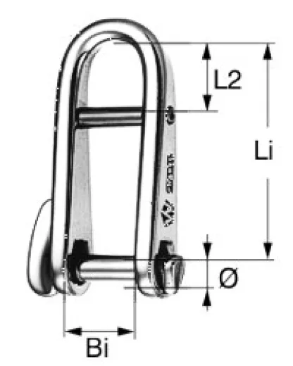 WICHARD-Schlüsselschäkel mit festem Steg 5 x 39 mm