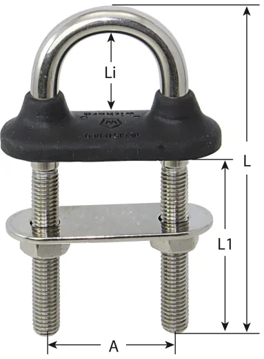 WICHARD wasserdichter U-Bolzen 6 x 70mm schwarz