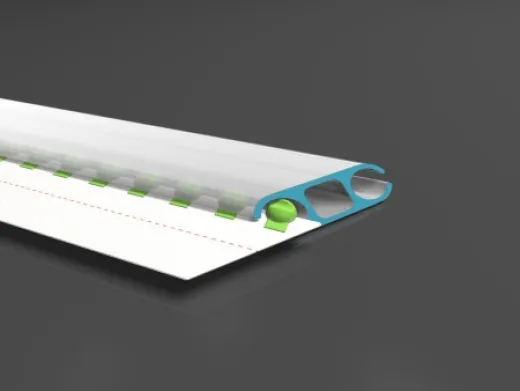 Zip-Keder Perlenkette 9mmØ 37mm PVC Fahne