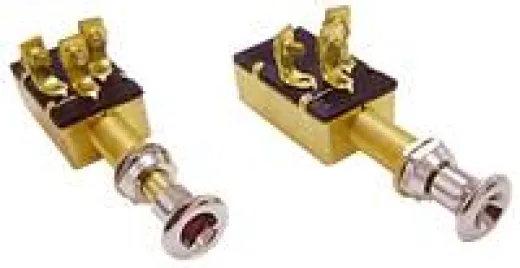 Zugschalter Messing verchromt 3-polig