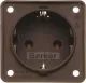 2-poliger Wandsteckdose mit Schutzleiter (braun matt)