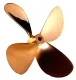4-Blatt Bronzener Schiffspropeller Typ B7, 16X15, Wellenbohrung Ø30mm, Konus 1:10, Rechts