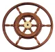 6-Speichen Steuerrad Typ 3b Klassiches Mahagoni Steuerrad Mit Holzgriff, Inkl. Adapter, Ø600mm