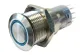 Allpa Niro Ring Led Druckschalter, On/Off, 12v, Bohrloch Ø22mm, Einbautiefe 40mm, Blau Led