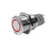 Allpa Niro Ring Led Druckschalter, On/Off, 12v, Bohrloch Ø22mm, Einbautiefe 40mm, Blau Led
