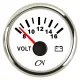 CN-Instrument Voltmeter 12V weiß/chrom