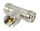 Koaxial-T-Verbinder UHF/UHF