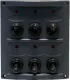 Kunststoff Schalttafel, 12v, 6-Schalter, 15a Sicherungen, Inkl. Labelsatz, Schwarz