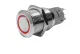 Niro Ring Led Druckschalter, On/Off, 24v, Bohrloch Ø22mm, Einbautiefe 40mm, Rot Led