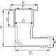 PLASTIMO RIBBED ANGLED THRUHULL FITTING Ø38MM
