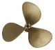 Propeller Bronze, 3-Blatt, C7-Modell 16" x 15", Welle Ø30mm, Konus 1:10, Links