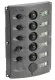 Schalttafel mit doppelten LEDs (12V, 5 + USB, 165 x 115 mm, 37A, 2x10A + 3x5A)
