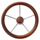 Steurerrad (45 cm, Edelstahl, Edelstahl, 5-Speichen/Mahagoni)