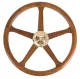 Steurerrad (80 cm, Teak, Messing, 6-Speichen/Teak)