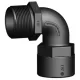 Trudesign Verbinder mit Innen- und Außengewinde 90° (1" IG x 1 1/2" AG, schwarz)