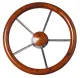 V62 - Steuerrad Edelstahl/Mahagoni 350mm 5 Sp.