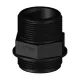 Verbinder mit Gewindeende (1 1/2" x 1 1/2", schwarz)