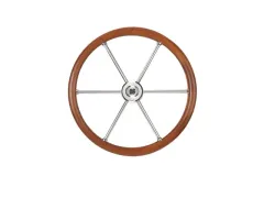 #V85 Edelstahl-Steuerrad 500 Teak