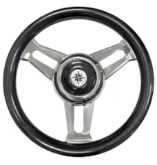 3-Doppelspeichen-Edelstahl-Lenkrad Modell 31 Carbon, Ø=350mm