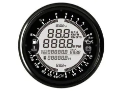 6-in-1-Anzeiger (schwarz, schwarz, pulse, 12V, siehe Beschreibung, 96 mm, 85 mm, 55 mm)