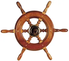 6-Speichen Steuerrad Typ 2 Klassiches Mahagoni Steuerrad Mit Adapter Für Zwei Konusse, Ø650mm