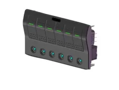 Allpa Abs Schalttafel, 12v, 6-Schalter & Led-Indikator, Glassicherung, Abm. 182.5x100mm, Spritzwasserdicht, 3x5a, 2x10a, 1x15a Sicherungen