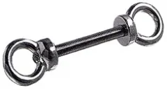 Allpa Doppel Augbolzen Messingverchromt M-8, Mit Festen Ringen, A=48mm, B=88mm, C=21mm