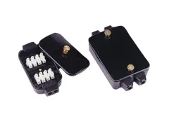 Allpa Klemmenbox, Wasserdichtes Bakelit, 2x4 Anschlüsse, 127x66x45mm