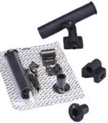 Allpa Kunststoff Angelrutenhalter Für Relings- (Ø25mm), Deck- Oder Seitenmontage, Max. Ø40mm, Schwarz