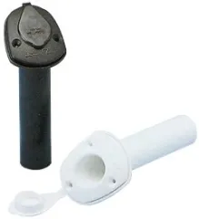 Allpa Kunststoff Einbau-Angelrutenhalter Mit Wasserdichter Büchse, L=230, Max. Ø40mm, Weiß