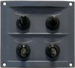 Allpa Kunststoff Schalttafel, 12v, 4-Schalter, 15a Sicherungen, Inkl. Labelsatz, Schwarz