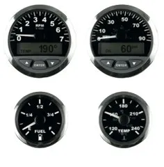 Allpa Matrix/Smartcraft Drehzahlmesser Mit Lcd, 7000 Umdr./Min., 3, Schwarz Mit Niro Rand