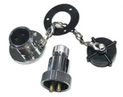 Allpa Messing-Verchromter Wasserdichter Stecker, 3a, 2-Anschlüsse, Komplett Mit Kunststoff Deckel