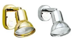 Allpa Messing-Verchromte Leselampe, Halogen, Wandmontage, Verstellbar, 12v/10w, D=54mm, Mit Schalter