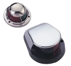 Allpa Positionslaterne, 2-Farben, 12v/3w, 2x112,5°, Niro Gehäuse Mit Roter/Grüner Linse, Deck Montage